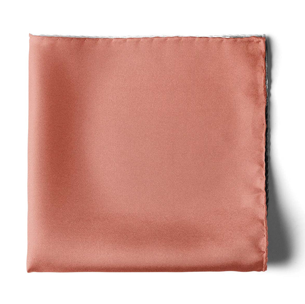THE SOLID PEACH SILK POCKET SQUARE