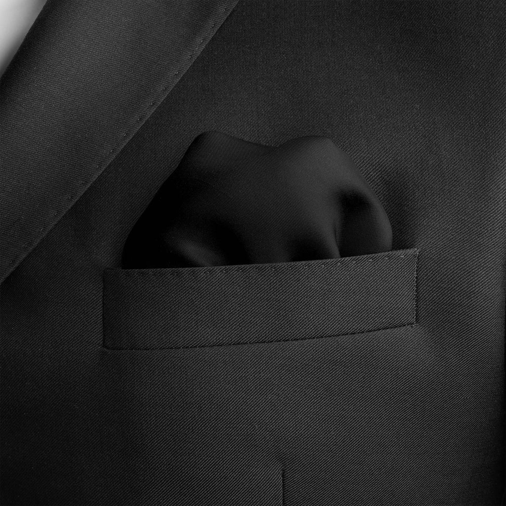 THE SOLID BLACK SILK POCKET SQUARE