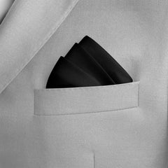 THE SOLID BLACK SILK POCKET SQUARE