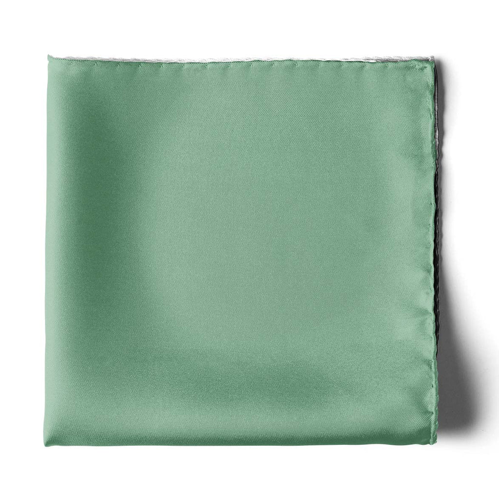 THE SOLID SAGE GREEN SILK POCKET SQUARE