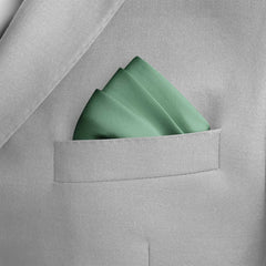 THE SOLID SAGE GREEN SILK POCKET SQUARE