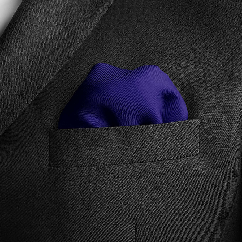 THE SOLID NAVY BLUE SILK POCKET SQUARE