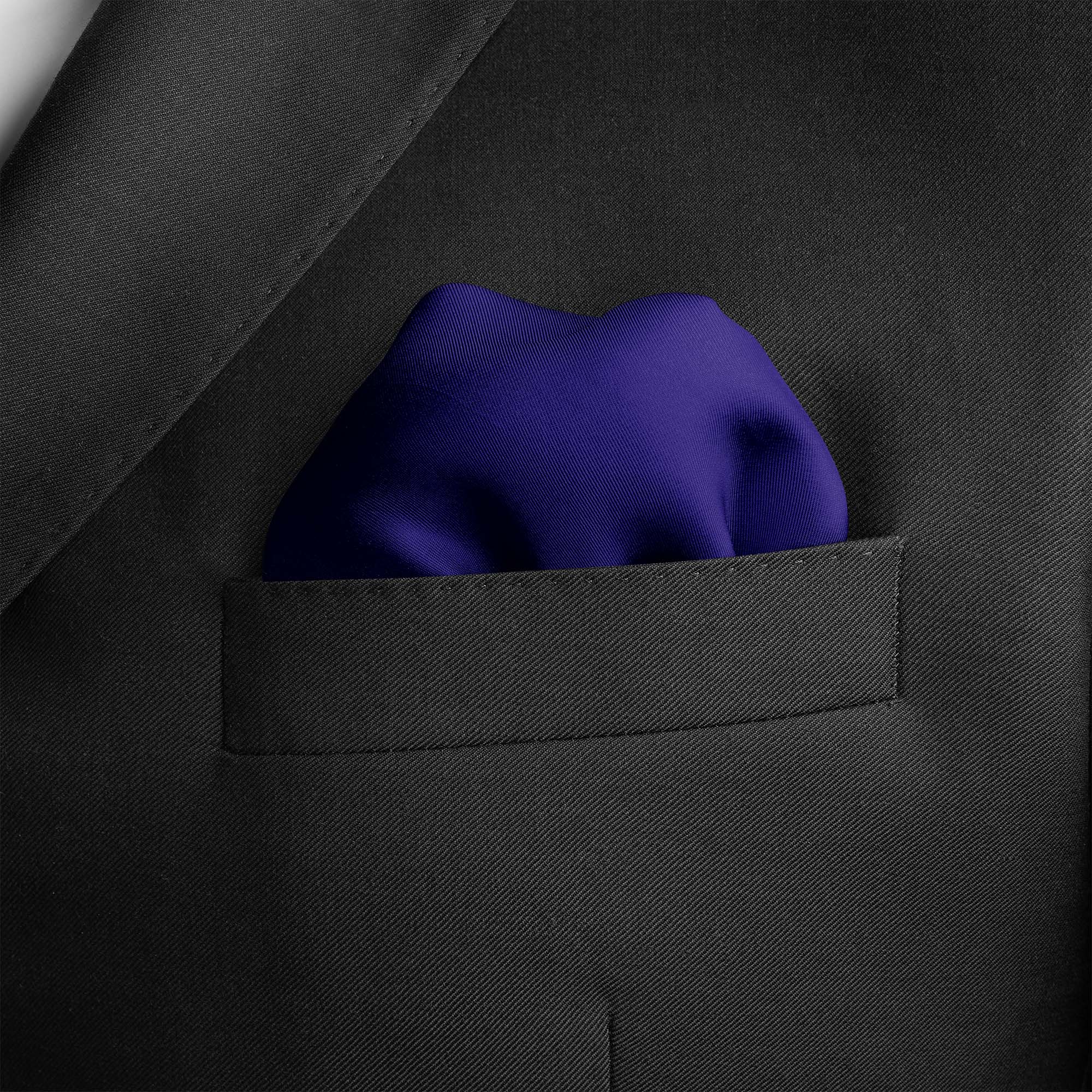 THE SOLID NAVY BLUE SILK POCKET SQUARE