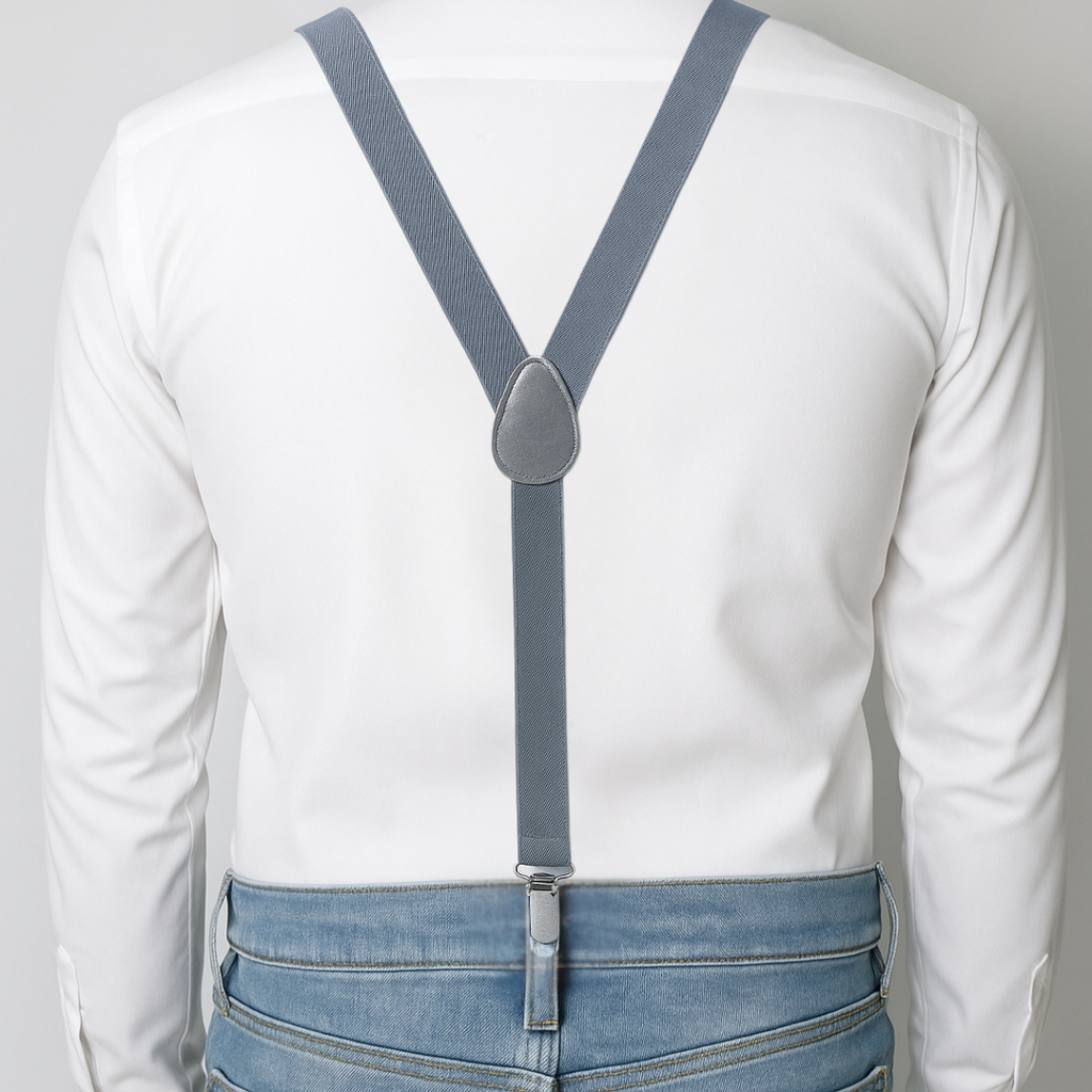 CLASSIC GREY Y-BACK SUSPENDER