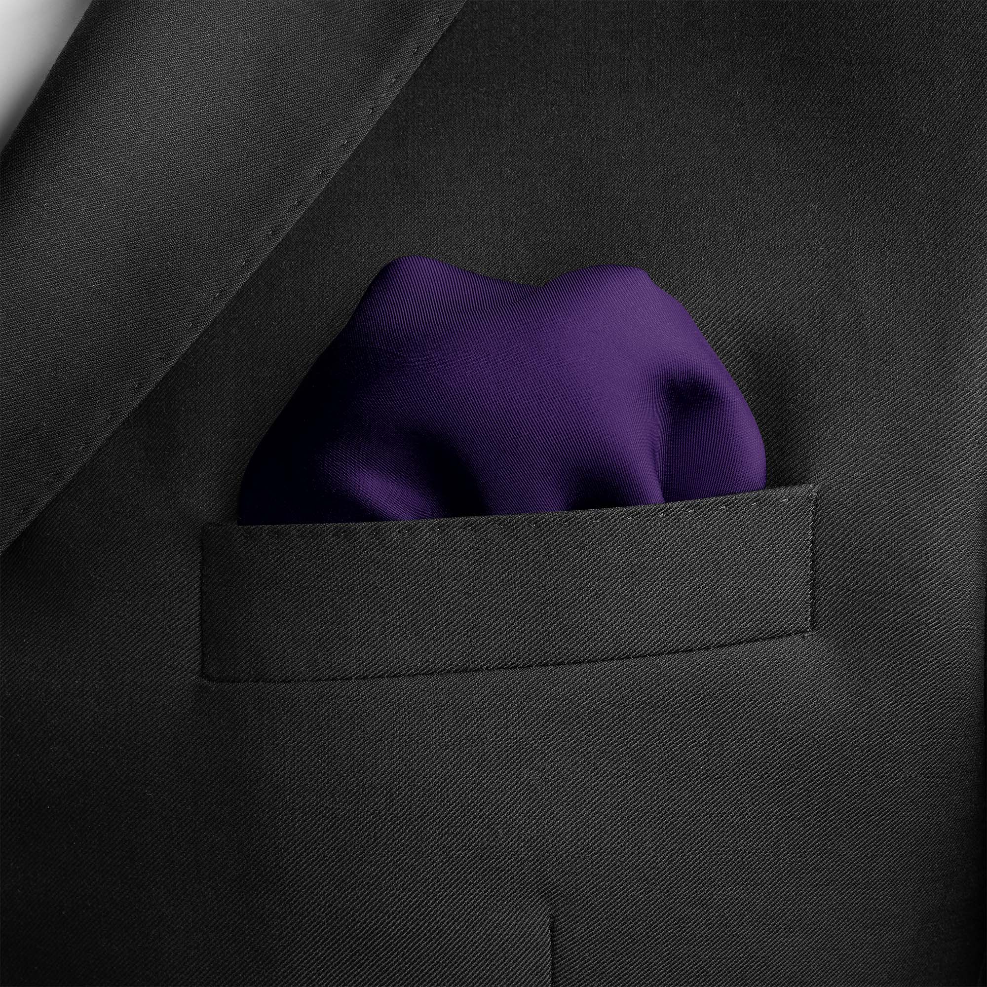 THE SOLID PURPLE SILK POCKET SQUARE