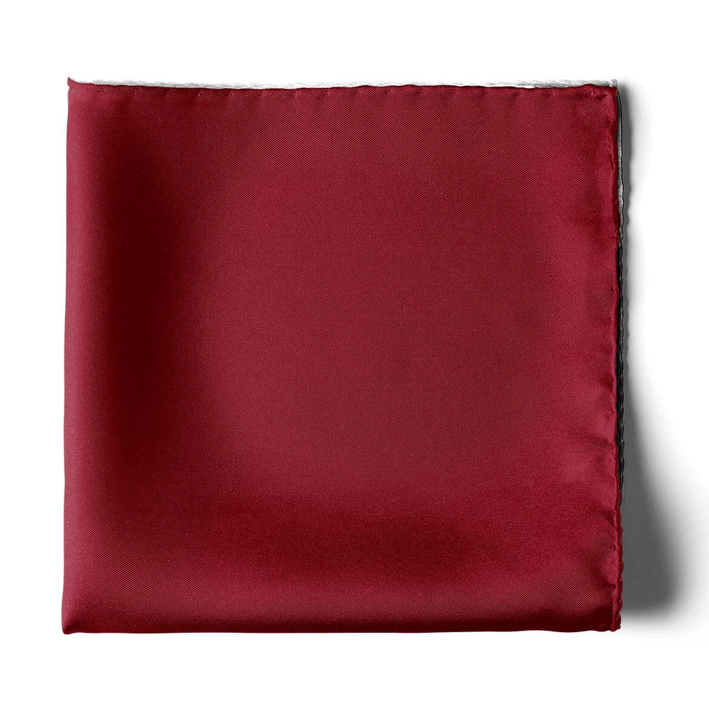 THE SOLID REDDISH MAROON SILK POCKET SQUARE