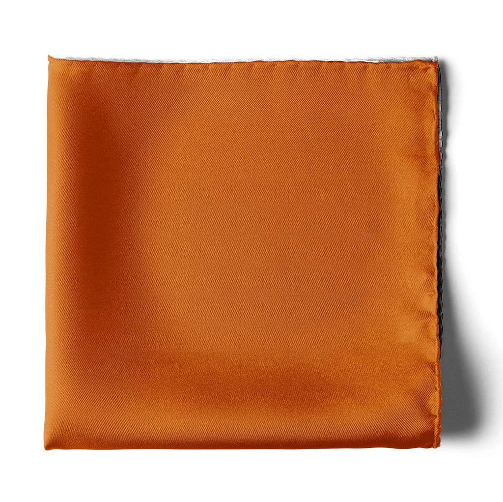 THE SOLID ORANGE SILK POCKET SQUARE