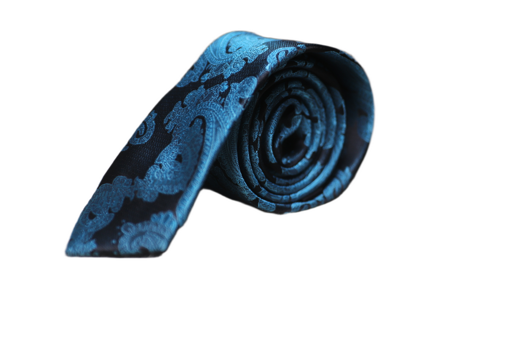 The Midnight Luxurious Teal Paisley Tie