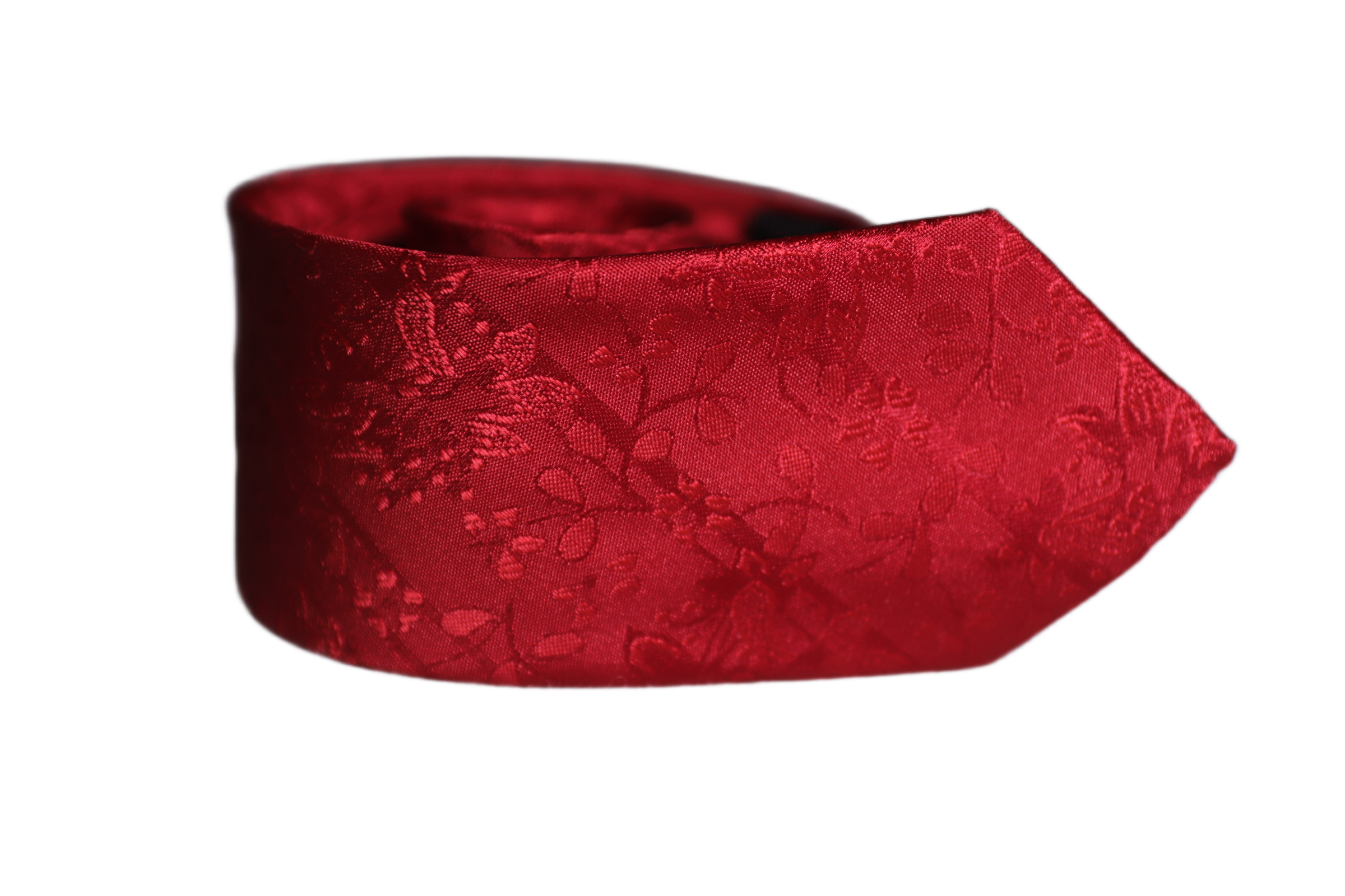 The Solid Red Jacquard Tie