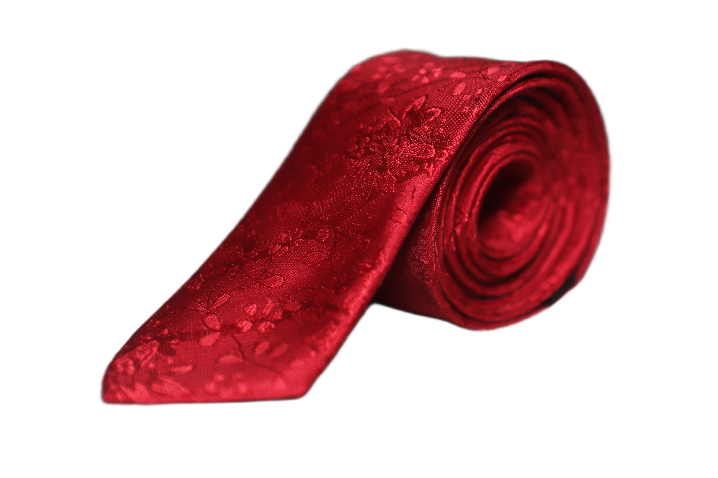 The Solid Red Jacquard Tie