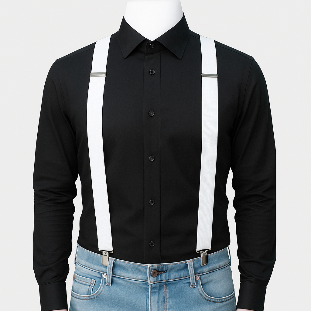 CLASSIC WHITE  Y-BACK SUSPENDER