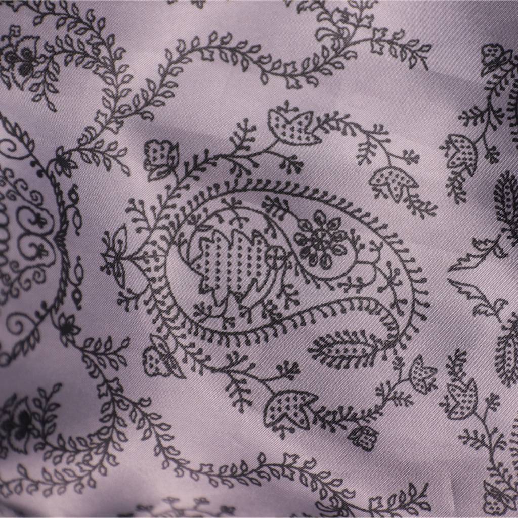 Noir Paisley Satin Scarf for Men