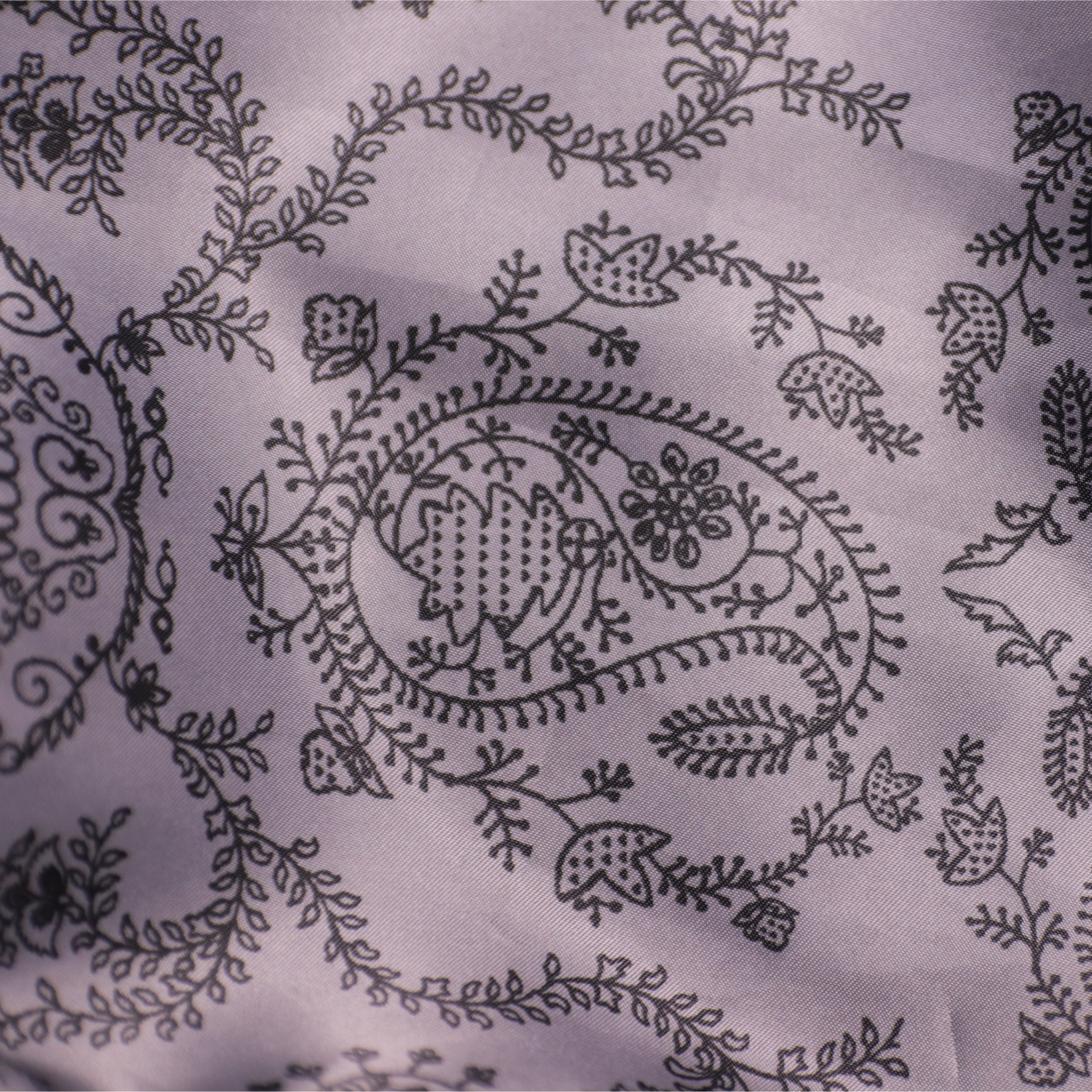 Noir Paisley Satin Scarf for Men