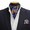 Saphire Gold Ascot Cravat for Men Classic Vintage Formal Neckwear
