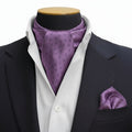 Men’s Royal Purple Geometric Silk Ascot Cravat & Pocket Square Set
