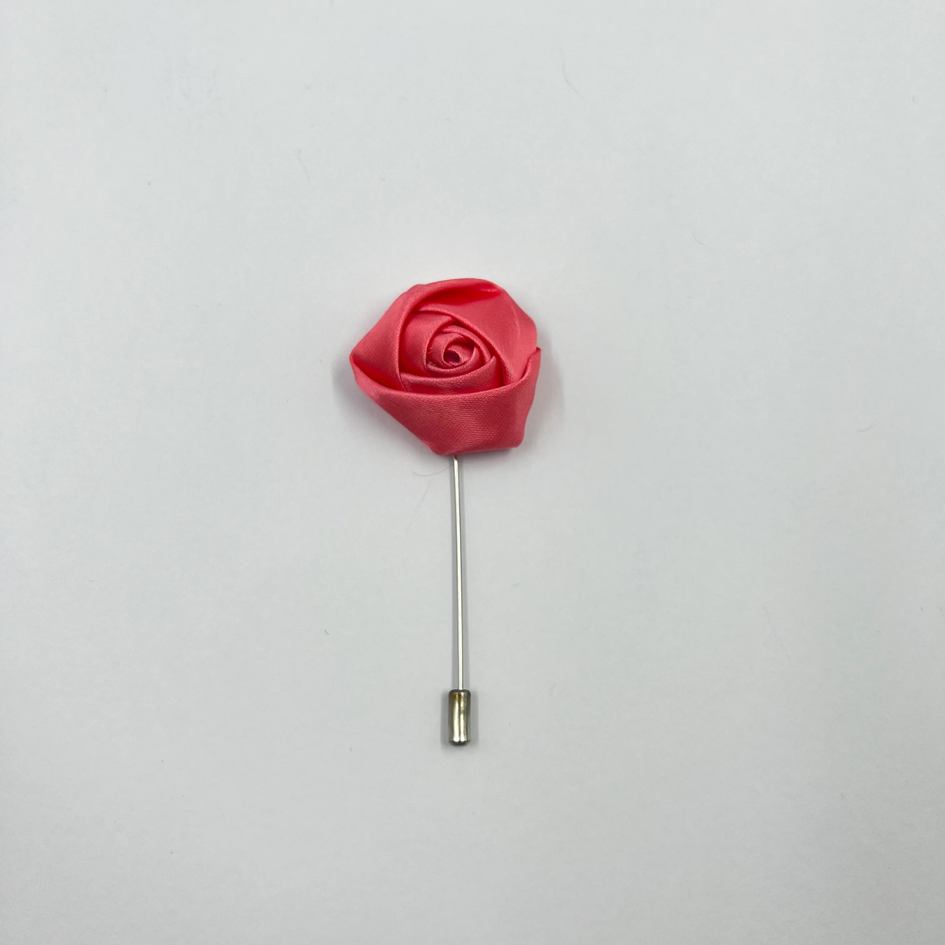 CORAL PINK FLORAL LAPEL PIN
