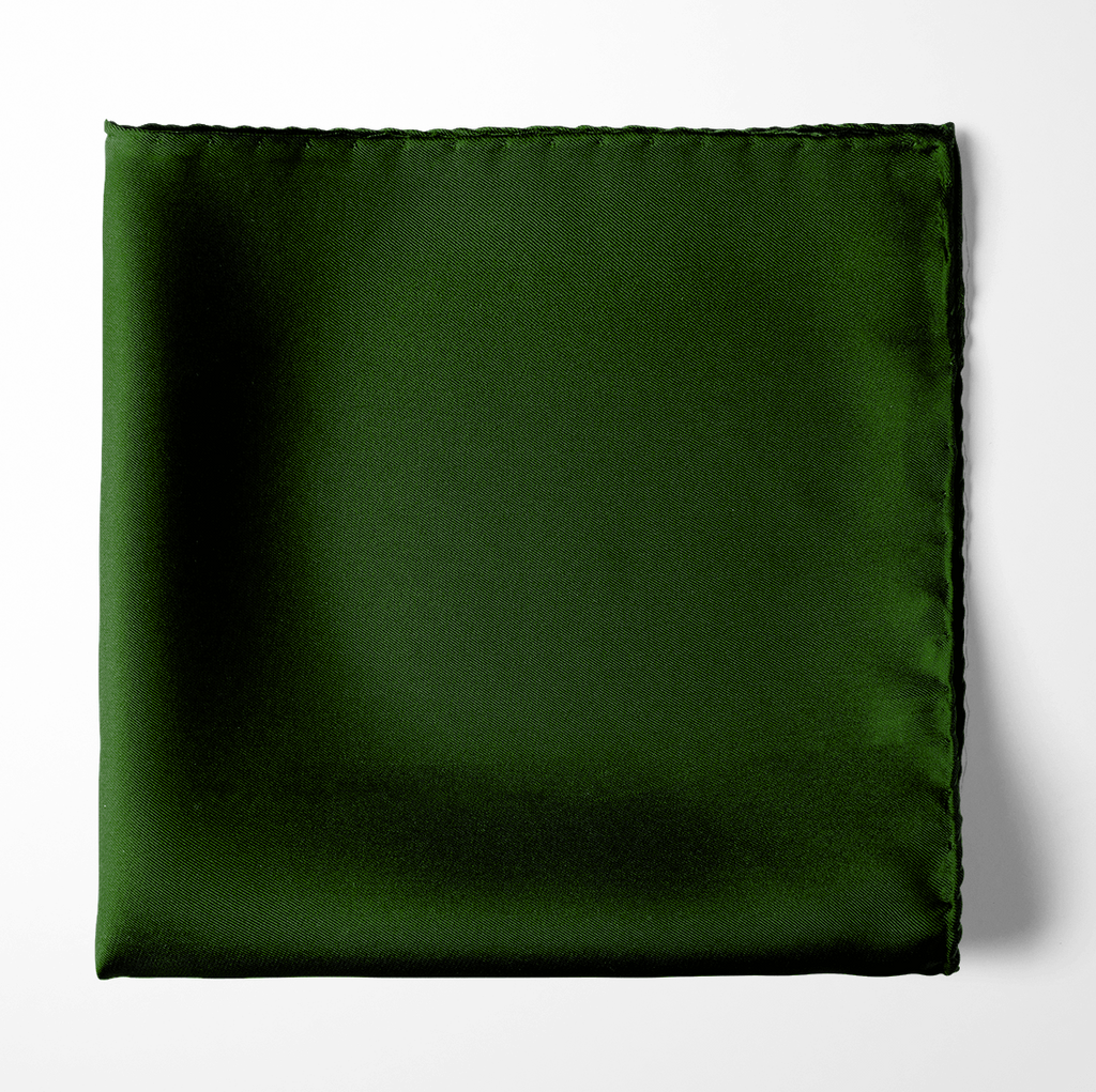 THE SOLID GREEN SILK POCKET SQUARE