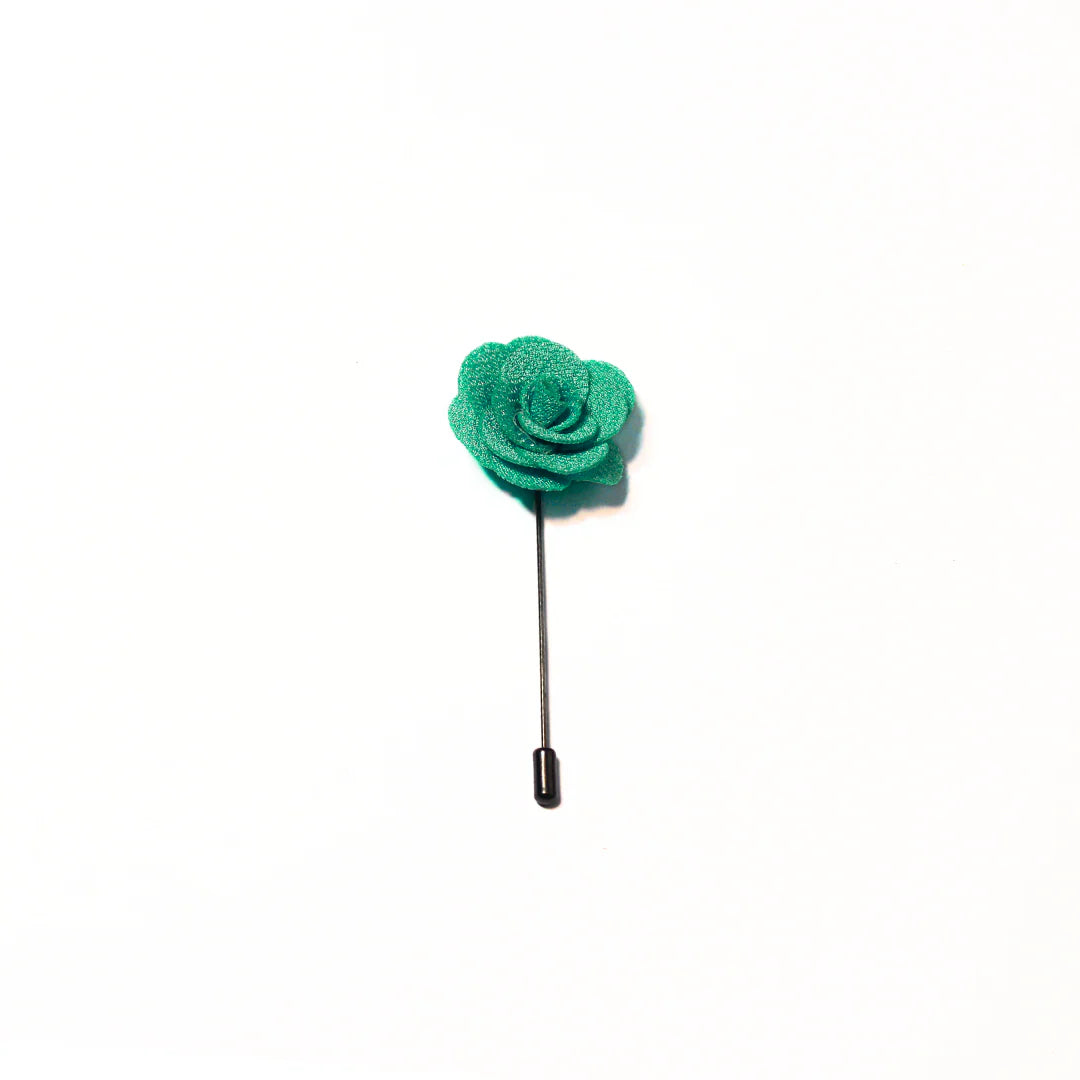 JADE GREEN CLASSIC ROSE LAPEL PIN
