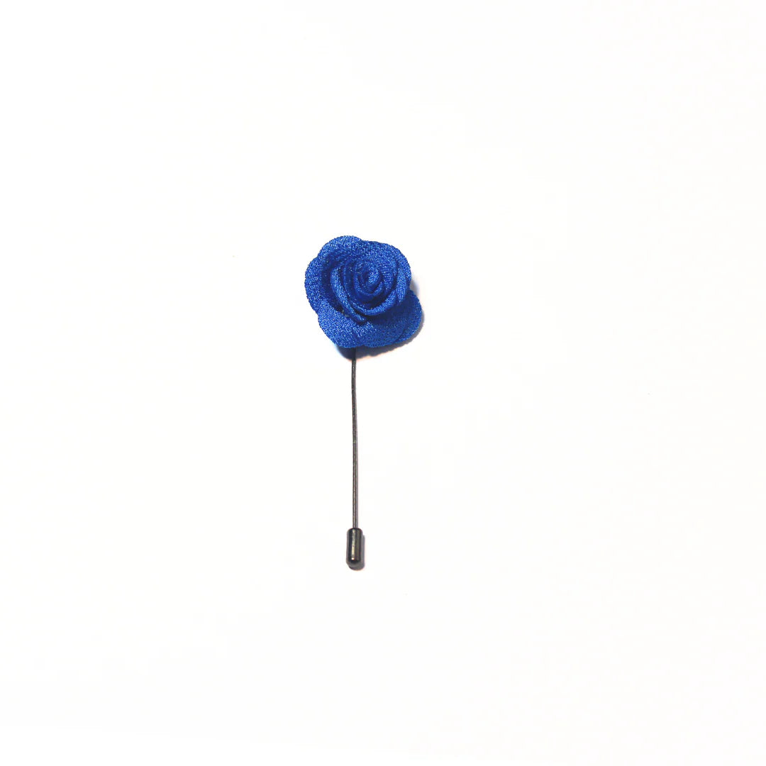 OCEAN BLUE CLASSIC ROSE LAPEL PIN