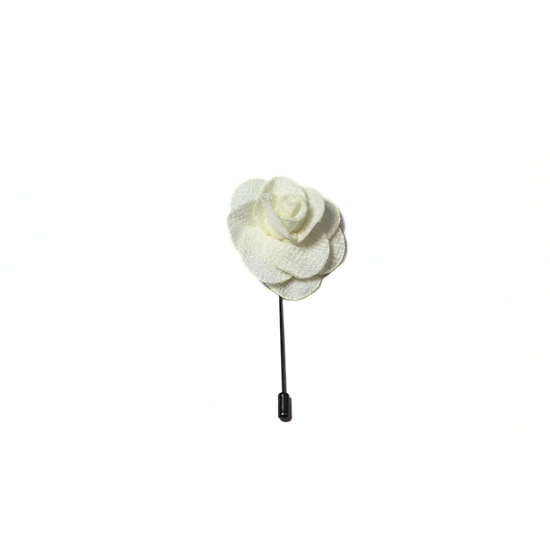 OFF WHITE CLASSIC ROSE LAPEL PIN