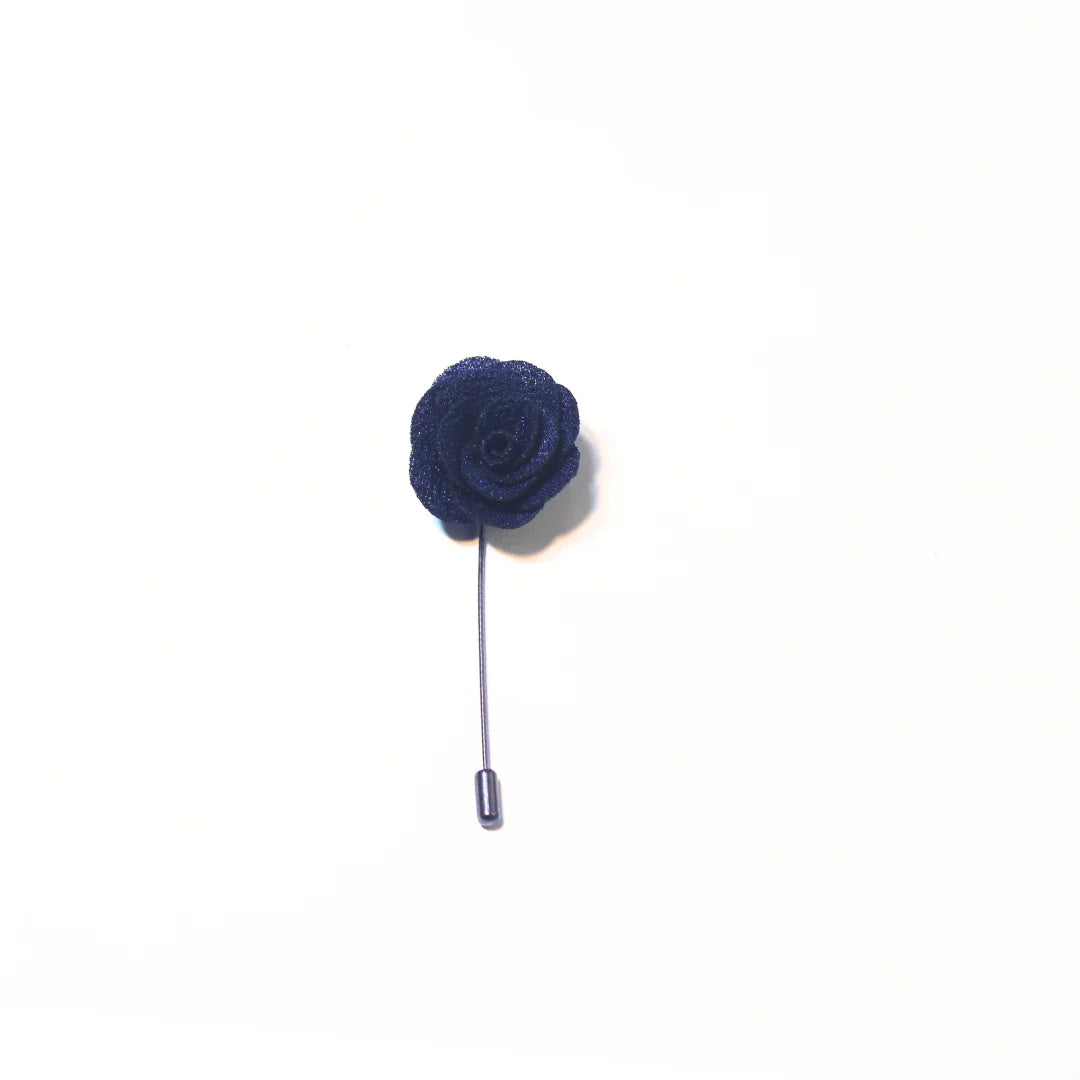 ROYAL BLUE CLASSIC ROSE LAPEL PIN