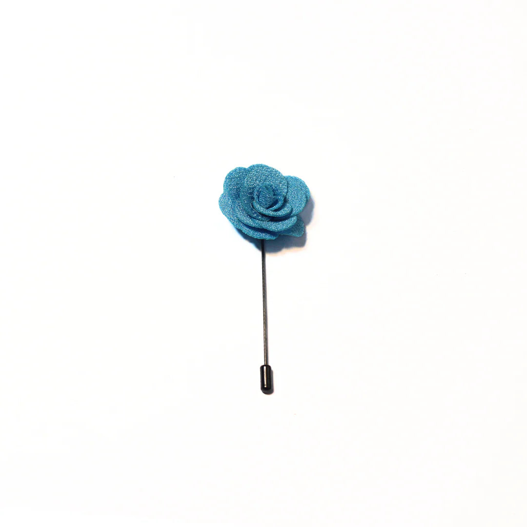 SKY BLUE CLASSIC ROSE LAPEL PIN
