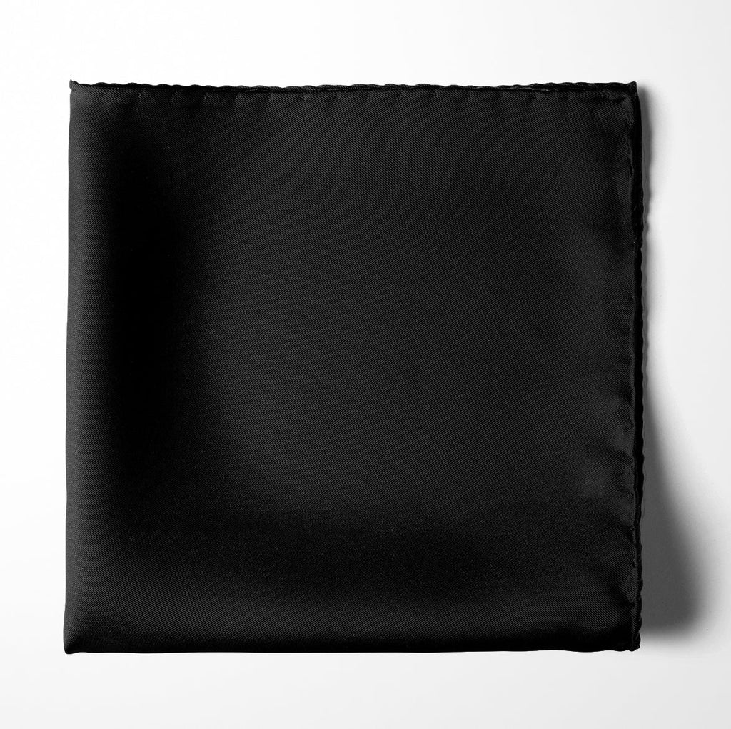 THE SOLID BLACK SILK POCKET SQUARE