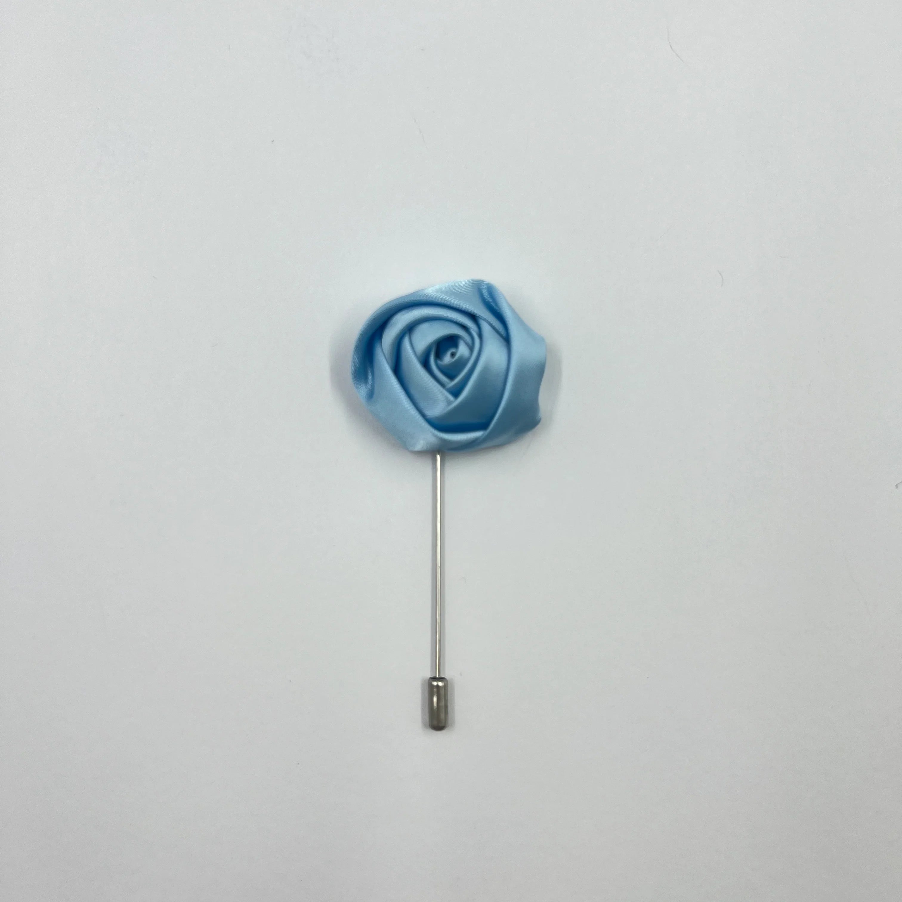 STEEL BLUE FLORAL LAPEL PIN